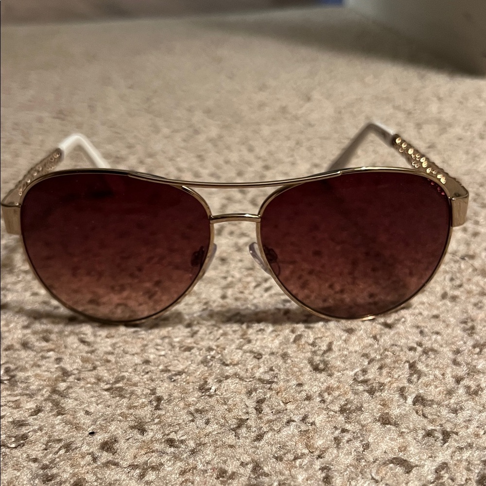 Francesca's Gold Frame Sunglasses with Brown Lenses